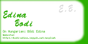 edina bodi business card